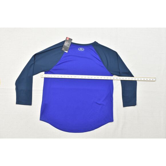 NEW Under Armour Tops Size XL Long Sleeve Crew Neck Navy Blue Stretch - Picture 3 of 8